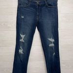 KanCan Women's Dark Blue Mid Rise Distressed Ankle Length Boyfriend Jeans 29 Photo 1