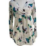 Intimissimi Silk Blouse White Purple Top Size M Photo 0