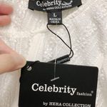 Hera Collection NWT Celebrity by  White Lace Corset Cropped Top Long Sleeves Sz L Photo 2