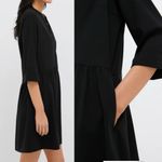 Tuckernuck  Black Stretch Crepe Royal Shirt Dress Photo 5