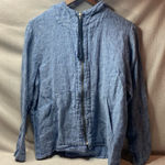Flax  full zip linen blue jacket size small Photo 0