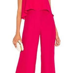 Amanda Uprichard  Women's Topanga Jumpsuit Pink Strapless Wide Leg Size SMALL Photo 0