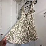 For Love & Lemons NWT  Distorted Checkered Green Satin Dress Photo 2