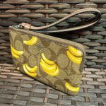 Coach  Corner Zip Wristlet In Signature Canvas With Banana Print cr820 Photo 2