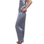 Madewell NWT Straight Leg Full Length Satin Pants Pull On Gray Womans Sz Medium Photo 1