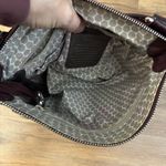 Brighton Crossbody Bag Nylon Burgundy Patent Leather Croc Trim Photo 4