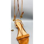Gianvito Rossi  Suede Lace Up Flat Sandals Tan Brown Women's Size 38.5 Photo 2