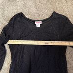 Three Pink Hearts | Elegant Black Lace Lined Top with Sheer Sleeves Photo 9