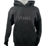Vessel Black Embroidered Hooded Hoodie Long Sleeve Sweater Sweatshirt Top Size S Photo 0