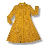 Nanette Lepore  Lace Fit Flare Shirt Dress Dark Yellow 6 Photo 12