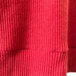 Wonderland by Orange Brick Red Orange Rib Knit Long Sleeve Dress Keyhole Back Photo 5