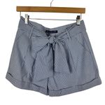 Lauren James NWT  Bow Shorts Sz S Seersucker Striped Tie Waist‎ Cuffed Hem Preppy Photo 0