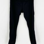 Lululemon Black Mid-Rise Elastic Waistband Pull-On Ankle Leggings Size 6 FLAWED Photo 0