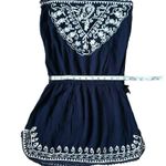Raviya Womens Size Medium Navy White Boho Strapless Ruched Dress Coverup Photo 3