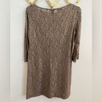 Donna Morgan  vintage Sheer Gold Lace Slip Dress 8 Photo 3