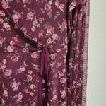 American Rag Cie Floral Long Balloon Sleeve V-Neck Blouse Purple Size Small Photo 8