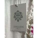 Rebellion Again Duster Cover Up Women XS Colorful Crochet Tassel Sheer Beach NWT White Photo 5