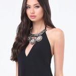 Bebe  Medallion Jeweled Halter Dress Medium Photo 1