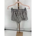 Brandy Melville black white stripe shorts size small 100% cotton elastic waist Photo 5