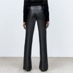 ZARA  Slim Leg Flare Super High Rise Slim Long Length Pants Comfort Black 4 NEW Photo 10