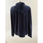 Lauren Ralph Lauren Jacket Womens Large Dark Blue Hooded Velour Velvet Full Zip Photo 13