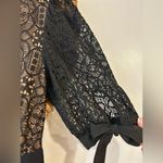 For Love & Lemons  Black Lace Bow Ruffle Mini Dress Size Small Photo 3