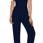 Alexia Admor  Ember One Shoulder Navy White Jumpsuit Size 4 Photo 0