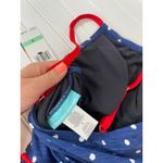 NWT Beach House Swim Dress Navy Blue Polka Dot Belted One Piece Swimsuit Size S Photo 2