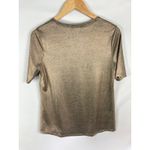 Chico's Gold V Neck Short Sleeve Blouse Size 0 / Small Photo 2