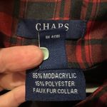 CHAPS  Red Plaid Puffer Vest Faux Fur Collar Winter Holiday Size Sm Photo 6