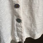 Soft Surroundings  Mixed Unique Button Cardigan Blouse | Cream | Cotton Photo 3