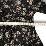 Entro Blouse Women’s S Floral Long Bell Sleeve Babydoll Top Black Whimsygoth Photo 8