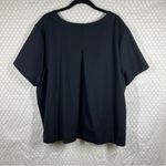 Spanx  Black The Perfect Pleated Back Short Sleeve Top Photo 4