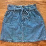 Showpo. Denim Skirt with Bow Size US 2 Blue Photo 0