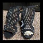 Forever 21 Blk suede open toe heel 8.5 4” heels Photo 4