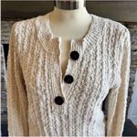 Free People Cream Button-Detail Sweater Photo 4