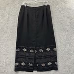 Sag Harbor Vintage  Black Maxi Skirt Fairy Grunge Dark Boho Floral Satin Women 12 Photo 1