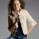 J.Crew  Ruffle Jacket Cropped 3/4 Sleeve Button Front Coral Pink Size 6 Statement Photo 8