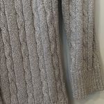 Talbots  Gray-silver  Cable Knit Cardigan sweater sparkly medium Photo 2