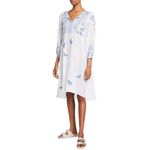 Johnny Was  Lulu Butterfly Embroidered Ruffle-sleeve Dress In White XS Photo 3