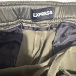 EXPRESS  Olive Green Drawstring Pull On Pants Large Photo 4