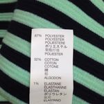 Gap Vintage Navy Blue Mint Stripe Ribbed Ponte Sleeveless Structured Crop Tank M Photo 2