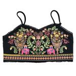 SHEIN CURVE Black Elephant Floral Crop Cami Top Plus Size 1X Photo 1