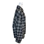CHYRII Womens Oversized Flannel Button Down Long Sleeve Plaid Shirt Top XL Black Photo 3