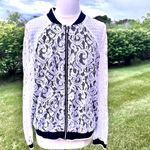 Kensie Kenzie White Lace Zippered Jacket Photo 1