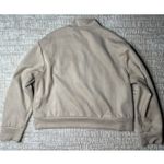 Tahari Tan Suede Quarter Zip Boxy Sweatshirt Photo 4