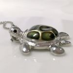 Sea Turtle Charm Necklace Silver Photo 0