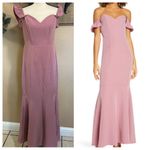 WAYF  Dusty Rose Cold Shoulder Ruffle Gown | Size Large Photo 1