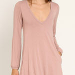 Michael Lauren  Blush Pink Long Sleeve V-Neck Dress Size Small NWOT Photo 0