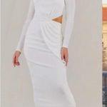 Misha Vina Drape Knit Long Sleeve Cut Out Midi Dress Wine Size 2 NWT Red Photo 10